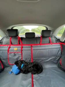 Автогамак трансформер, сірий + червоний