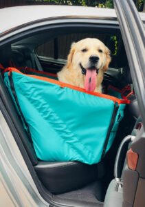 Автогамак на переднє сидіння, аквамарин + помаранч