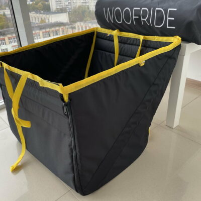 Автогамак на переднє сидіння, чорний з жовтим