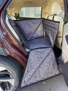 Автогамак на переднє сидіння, чорний з жовтим