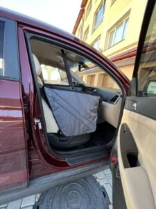 IMG_5344 Автогамак на переднє сидіння, сірий + чорний